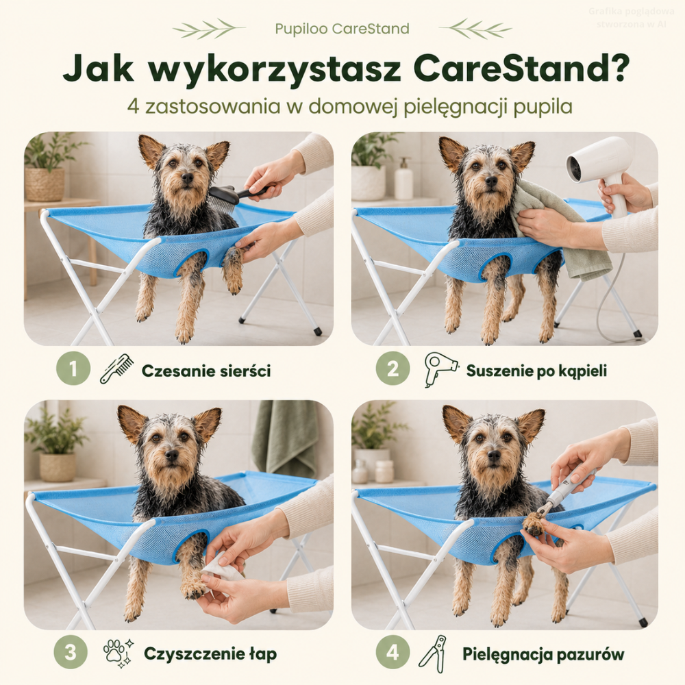Pupiloo CareStand - składany stojak do pielęgnacji pupila